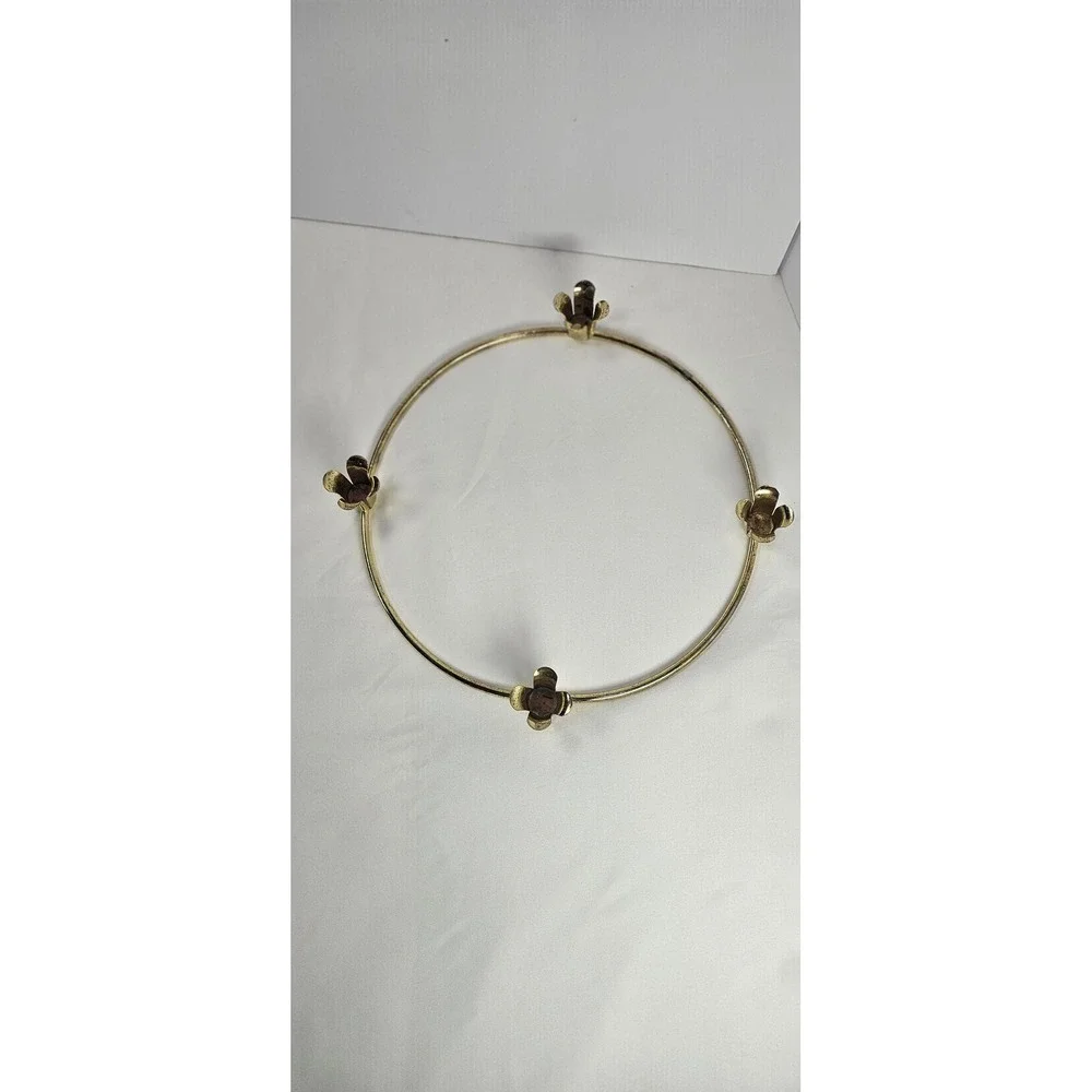 Vintage Autom Brass Advent Wreath Ring Candle Holder 4 Taper‎ Candles Christmas